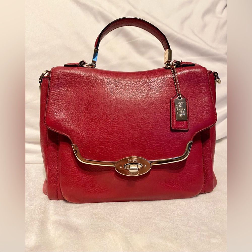 Coach- Madison Sadie 26624-Red shoulder medium size bag.
